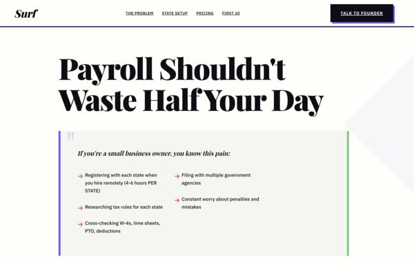 Surf payroll strategy